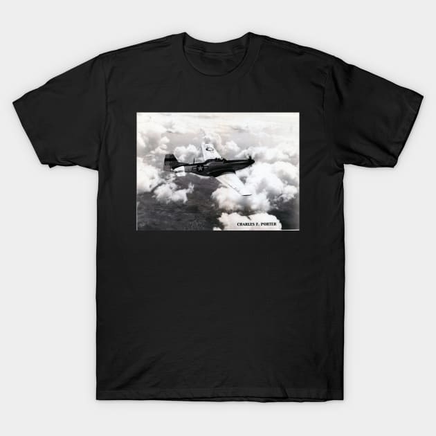 P51 1944 Air to Air T-Shirt by Funky Aviation